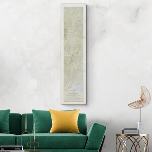 Kaart van de rivier de Hudson ten tijde van de ontdekking door Henry Hudson in 1609 Amerikaanse geschiedenis cartografie decor Fine Art Print