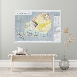 1969年 ニジェール共和国地図 西アフリカ地理 ニジェールの歴史 地図装飾 美術印刷