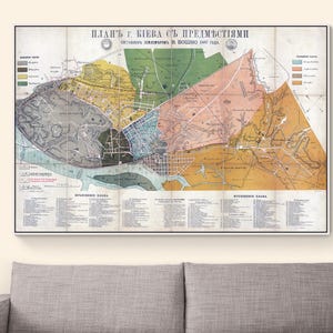 1888年 キエフ地図 ウクライナ 東ヨーロッパの地理 ウクライナの歴史 地図作成 装飾 美術印刷