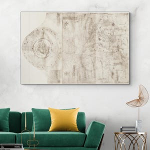 1492 Cristóbal Colón Carta Portolan Mapa de Navegación del Mediterráneo Historia Mundial Mapa Mundi Cartografía Decoración Impresión de Bellas Artes
