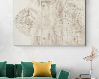 1492 Portolan Navigation Map – Historical Columbus Era Mediterranean Sea Chart – Age of Discovery Maritime Routes & Antique Cartography