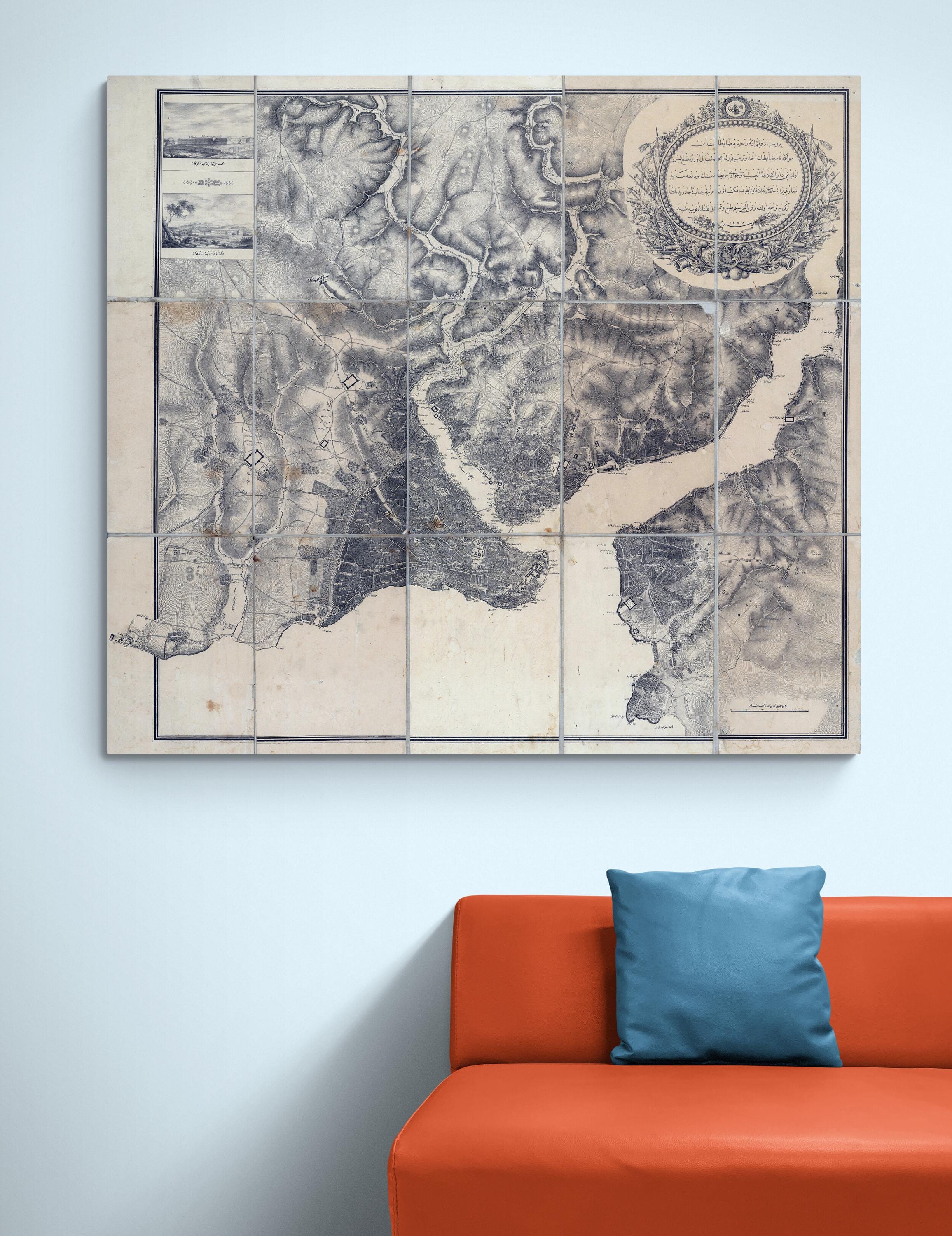 Mappa dell'Impero Ottomano del 1852 di Costantinopoli, Istanbul