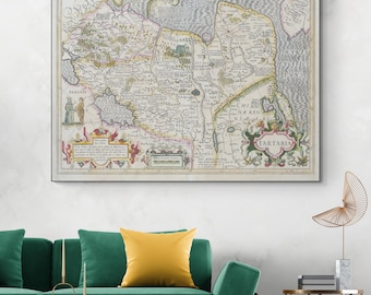 1606 Map of Tartary by Hondius – Early 17th Century Central Asian Cartography – Geographic Regions, Trade Routes & Exploration History