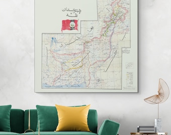 1952 Pashto Language Map of Pashtunistan – Ethnolinguistic Map of Pashtun Tribal Regions in Afghanistan and Pakistan Borderlands