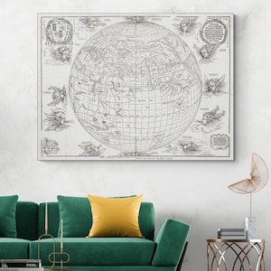 1515年 アルブレヒト・デューラー スタビウス世界地図 地球を球体として描いた最初の地図 地図作成 歴史 装飾 美術印刷