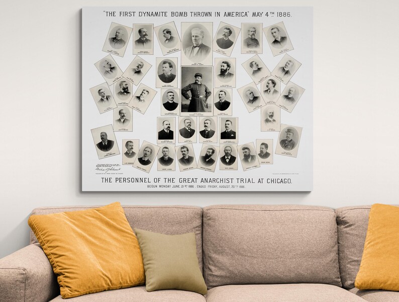 1886 Haymarket Riot and Trial Chart – Historic Labor Movement Print ...