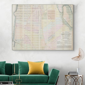 1875 kaart van de wijk Manhattanville West Harlem Neighborhood Manhattan New York City geschiedenis decor historische NYC cartografie Fine Art Print