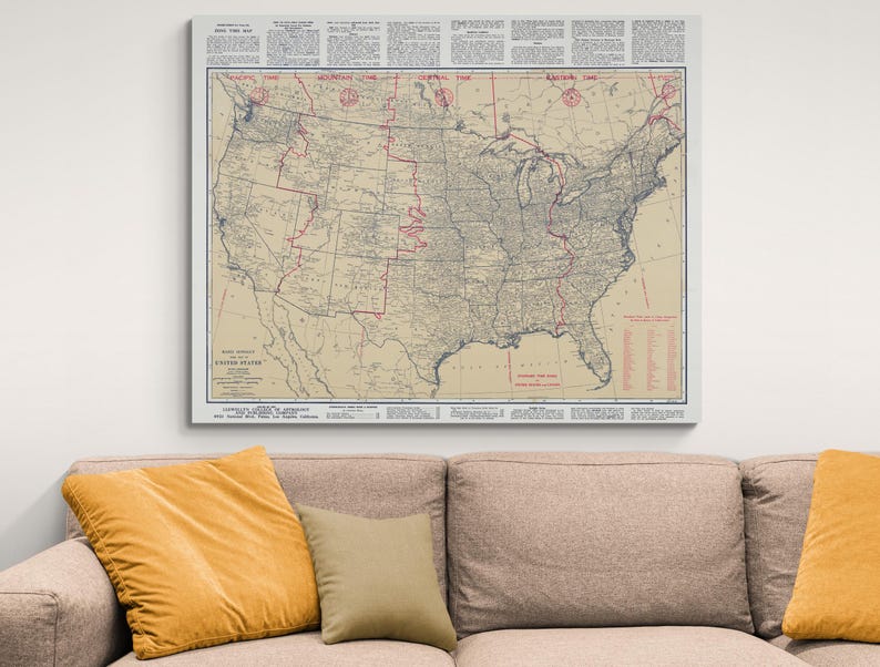 1932 Standard Time Zones Map of - Il 794xN.7015736382 8taj