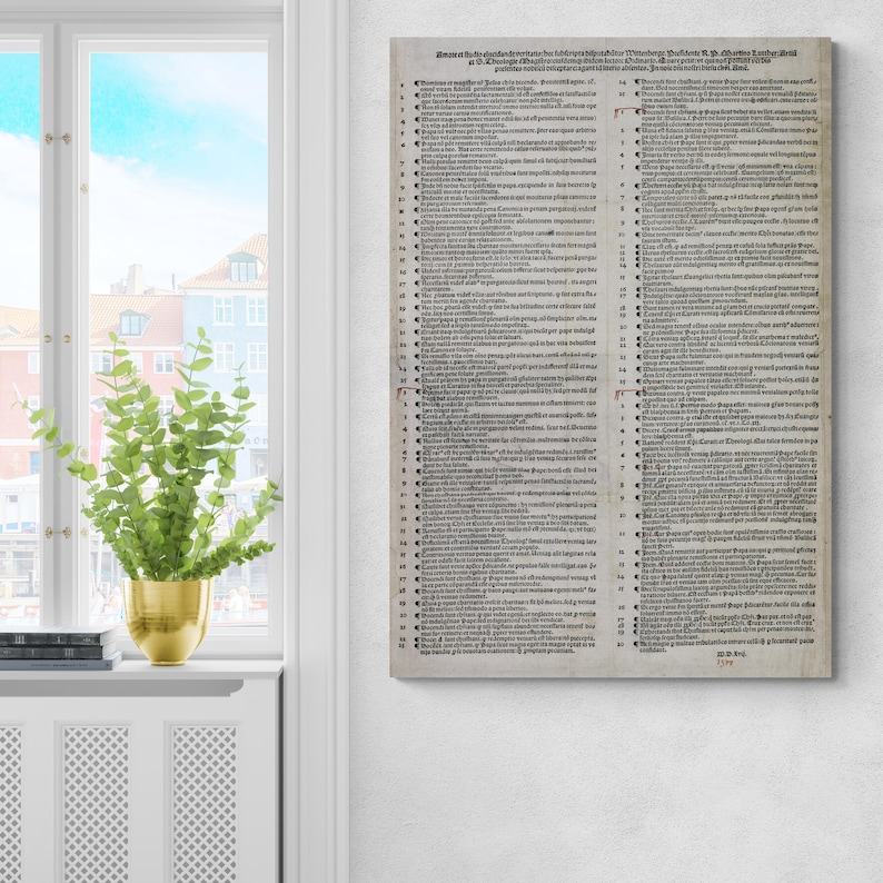 Martin Luther’s 95 Theses – 1517 Nuremberg Printing Art Print | Protestant Reformation Decor | Fine Lutheran Christianity Poster image 1