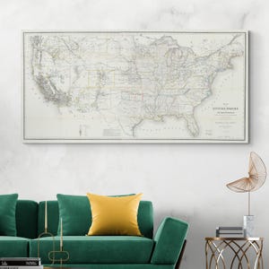 Mapa de la Oficina General de Tierras de Estados Unidos de 1866 – Cartografía histórica – Expansión posterior a la Guerra Civil, tierras públicas y patrones de asentamiento