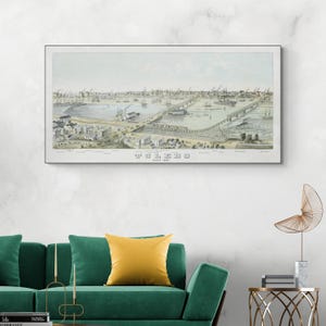 1876 Landkarte von Toledo Ohio amerikanische Geschichte Kartographie Dekor Fine Art Print