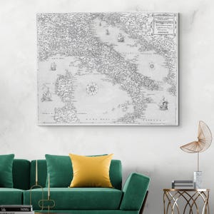 1582 Claudio Duchetti Mappa dell'Italia Storia italiana Scuola Lafreri Cartografia Decor Fine Art Print