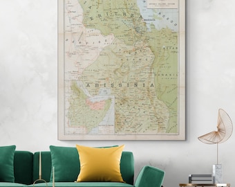 Mapa de Eritrea de 1895: cartografía colonial italiana del Cuerno de África, que muestra las costas del Mar Rojo y territorios estratégicos en África Oriental.