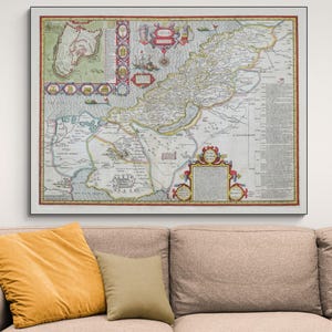 1611 John Speed Map of Canaan Verwendet für die King James Bibel Heilige Land Biblische Kartographie Geschichte Kunst Kunstdruck