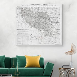 1915 Ethnographische Karte der zukünftigen Nation Jugoslawien Balkan Ethnographie Geschichte Kartographie Jugoslawische Dekoration Fine Art Print