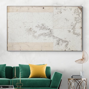 1510 Egerton Portolan Map of the New World – Renaissance Era Nautical Chart – Atlantic Coastlines, Caribbean Islands & Exploration Routes