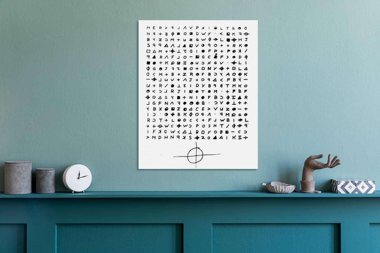 Zodiac Killer 340 Cipher – Unsolved Puzzle Letter Art Print | True