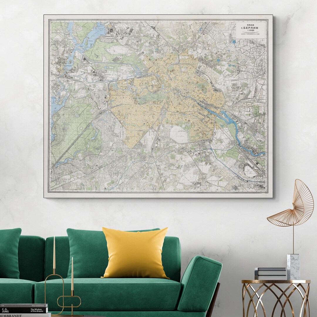 1945 Soviet Red Army Map of Berlin Germany – Historic WWII Cartography ...