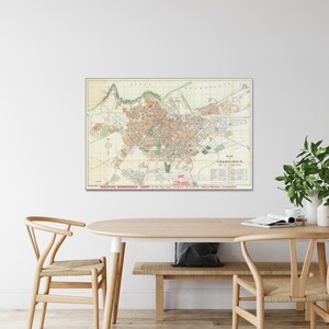 1949 Carte de Casablanca Maroc Géographie de l'Afrique du Nord Histoire du Maroc Cartographie Decor Fine Art Print