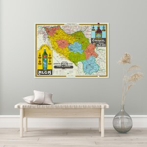 1940 Kaart van het Koninkrijk Joegoslavië Balkan Joegoslavische geschiedenis Cartografie Decor Fine Art Print