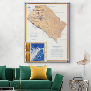1926 Map of Orange County California – Early 20th Century Southern California Map Showing Cities, Roads, Railroads & Coastal Geography