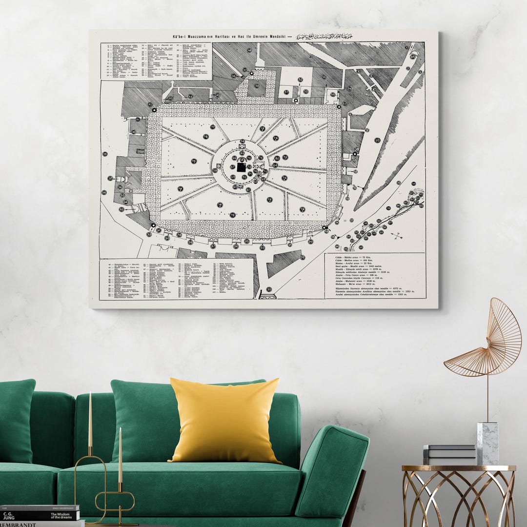 Schematic Map of Masjid Al-haram in Mecca – Detailed Architectural Plan ...