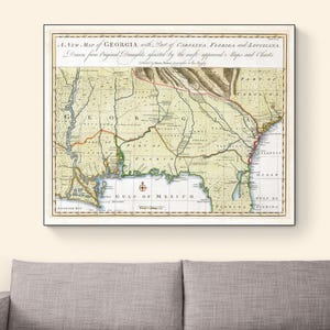 1748 Historical Map of Georgia – Earliest Colonial American Cartography ...