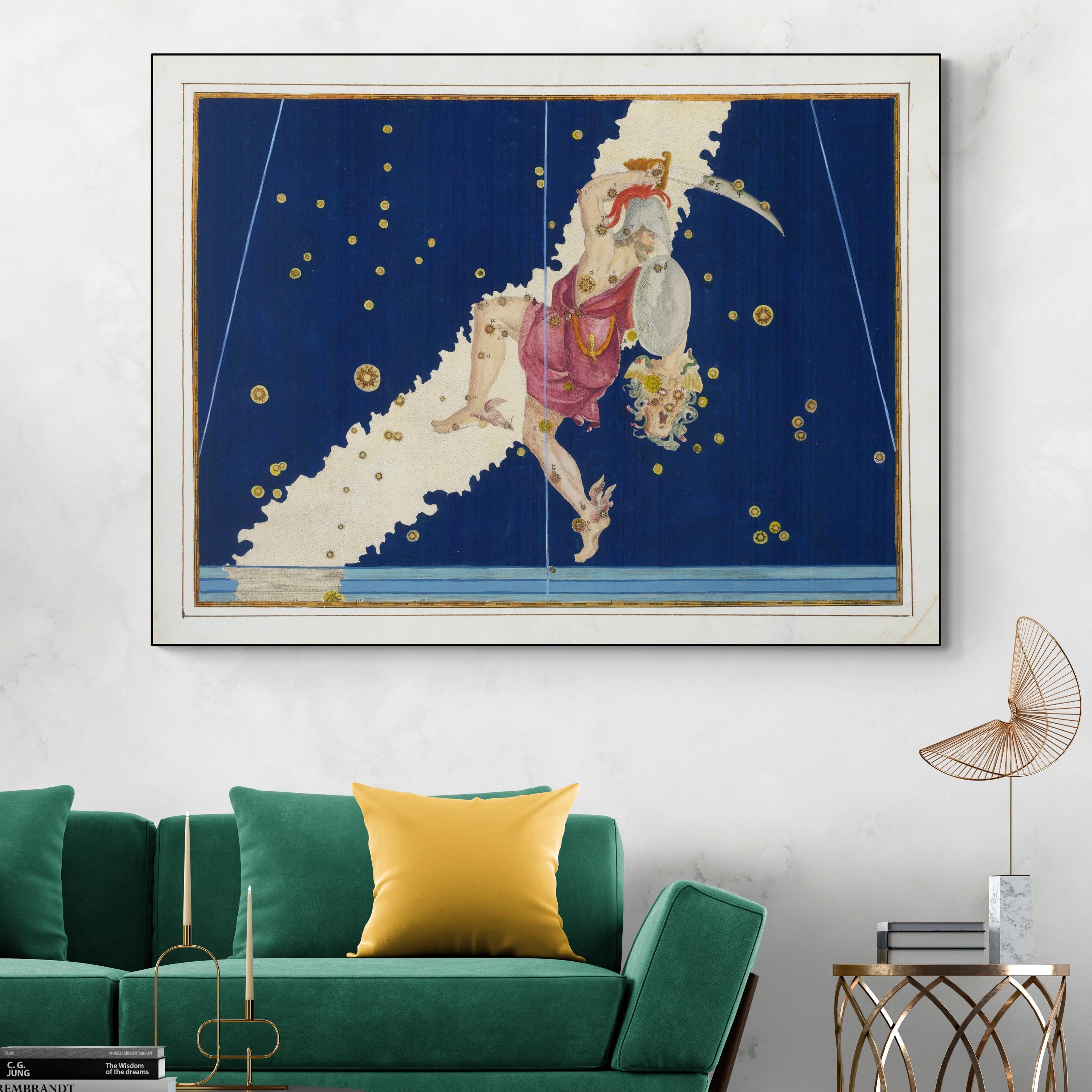 17th Century Perseus Zodiac Illustration Star Sign Constellation ...