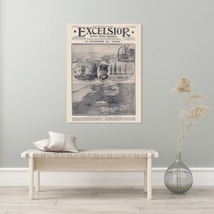 1912 Zeitung Karte der Titanic Untergang Tragödie Welt Geschichte Klassenzimmer Dekor Fine Art Print