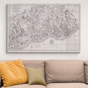 Carte militaire de Lisbonne, Portugal, 1814, guerre péninsulaire, histoire européenne napoléonienne, cartographie, décor, impression d'art
