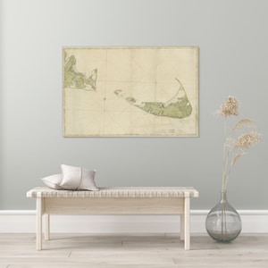 1776 Militär Seekarte Karte von Martha's Vineyard und Nantucket Amerikanische Unabhängigkeitskrieg Geschichte Kartographie Dekor Fine Art Print