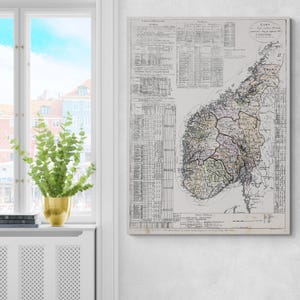 1821 Map of Norway – Early 19th Century Scandinavian Map Showing Fjords, Mountains, Rivers, Towns & Coastal Features