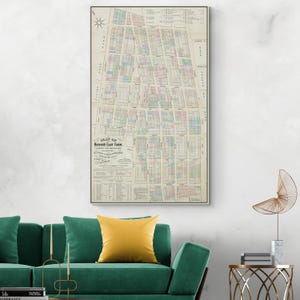 1869 Nolita-kaart – Lower Manhattan NYC Neighborhood Art Print | Historisch cartografiedecor van New York City | Vintage stedelijke poster