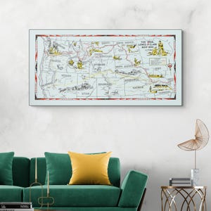 Pictorial Map of the Lewis & Clark Expedition – Illustrated American Westward Exploration Route, Rivers, Tribes and Terrain