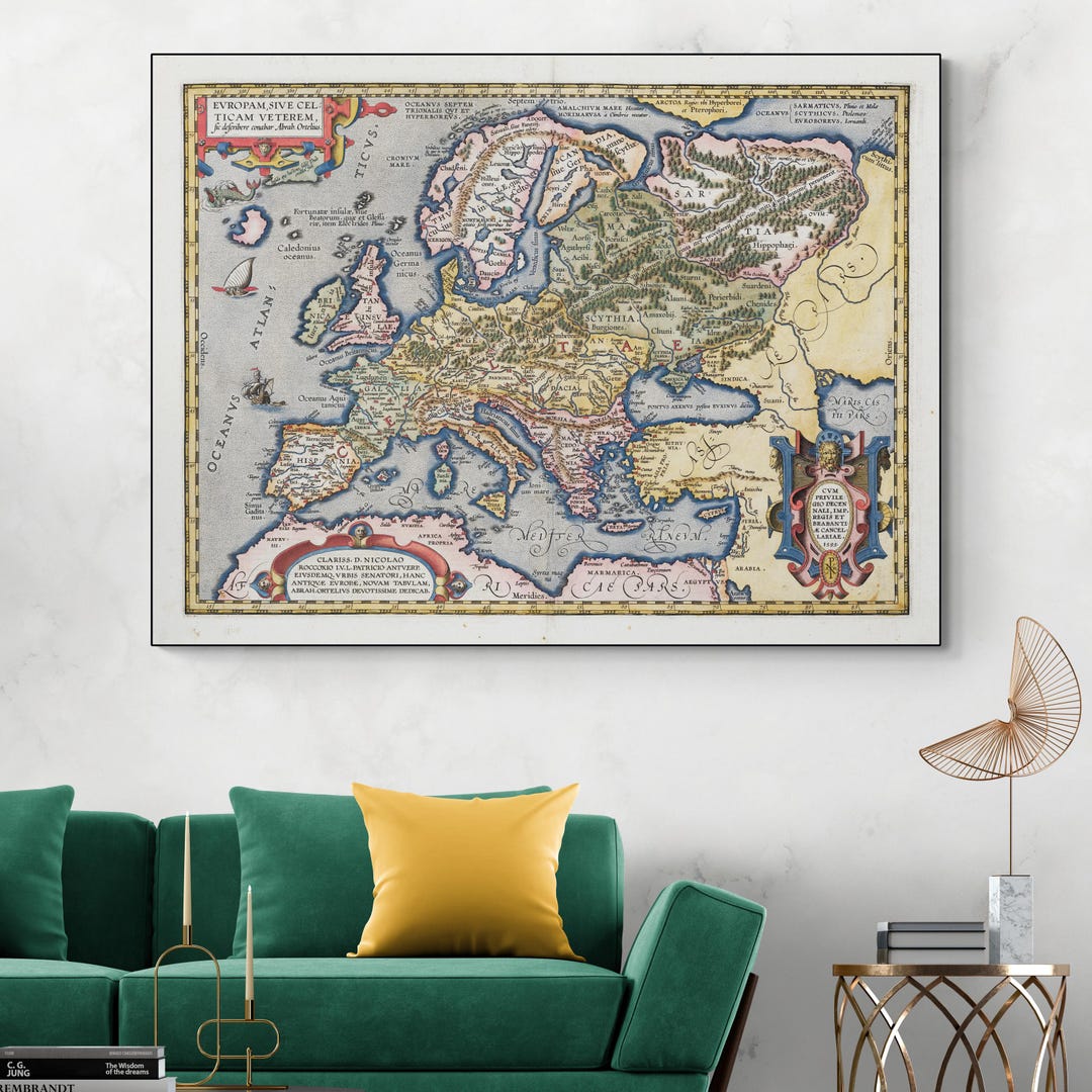 1592 Map of Celtic Europe by Abraham Ortelius – Historic Renaissance ...