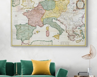 Map of the Carolingian Dynasty Empire under Charlemagne – Historical Cartography – Kingdom of the Franks and Early Medieval European Dynasty