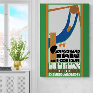 1930 World Cup Poster – First FIFA Soccer Tournament in Uruguay Art Print | Football History Decor | Vintage Sports Fine Art Print