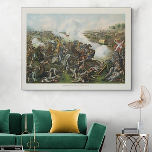 Battle of Five Forks 1865 – Appomattox Campaign Civil War Art Print | Historic Military Illustration | American History Fine Art Decor