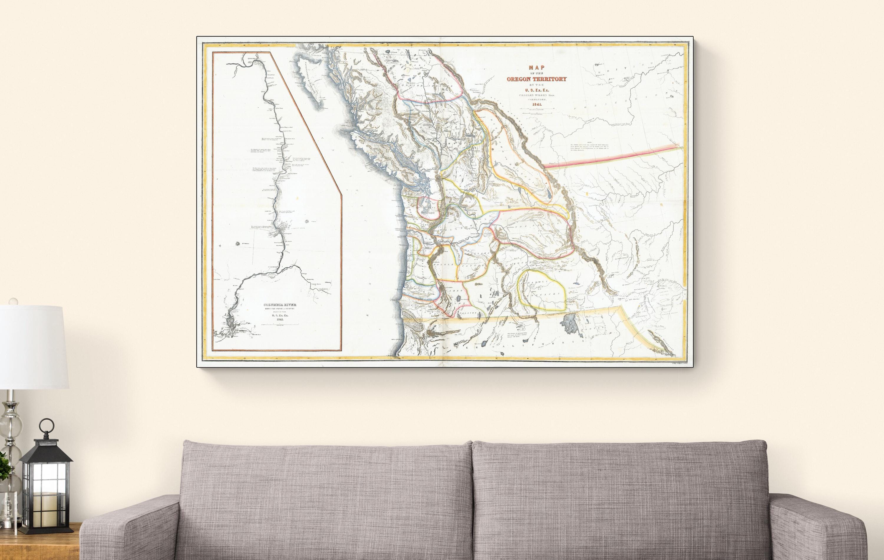 1841 Map of Oregon Territory and the Pacific Northwest – Depicting ...