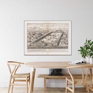18 Jhdt. - Stadtplan von Mekka in Saudi Arabien Karte Hajj Kaaba Heiliger Würfel Islamische Geschichte Dekor Fine Art Print