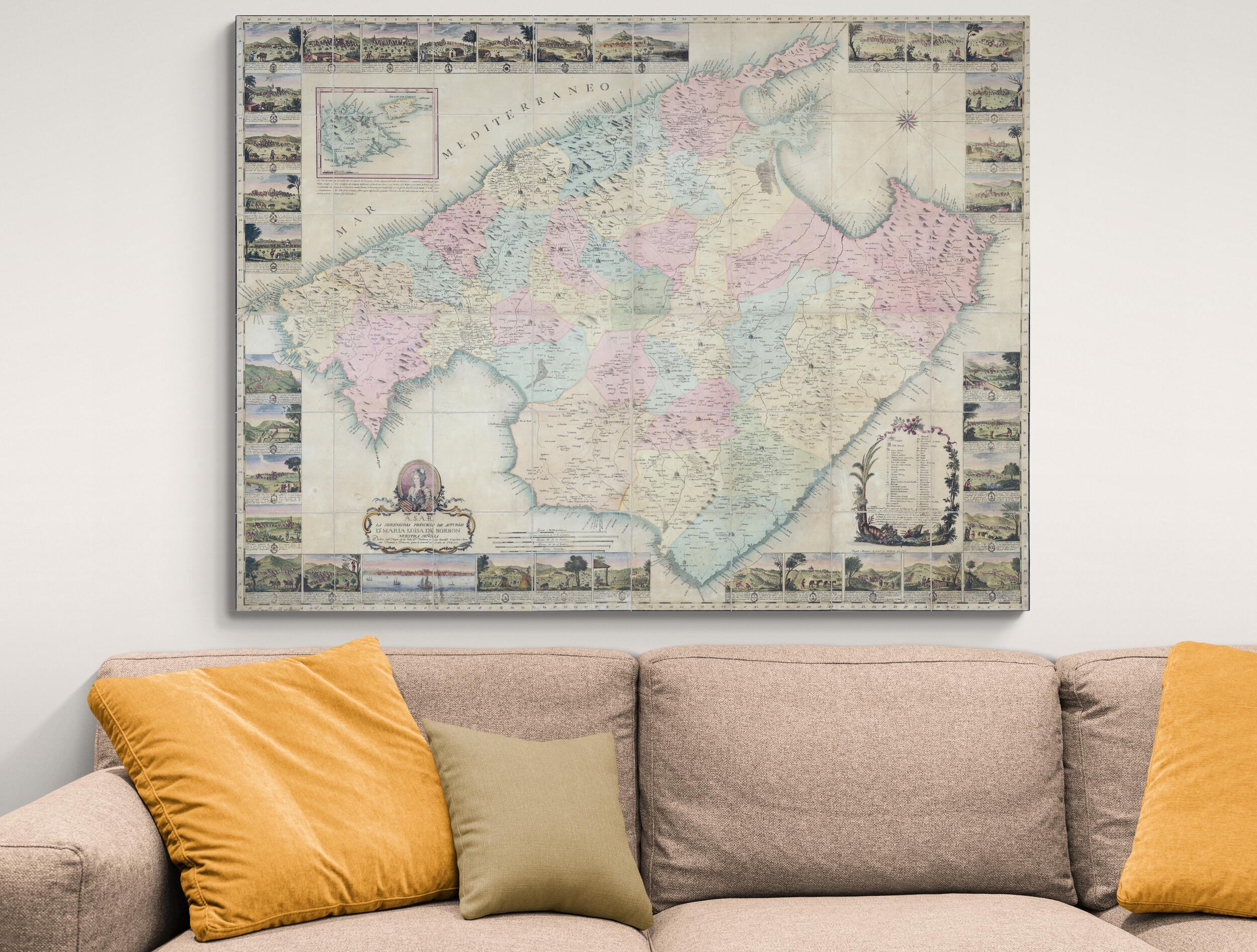 1785 Map of Mallorca – Historic Spanish Cartography of the Balearic ...