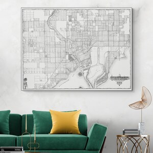 1913 kaart van Tampa Hillsborough County Florida Amerikaanse geschiedenis Florida cartografie decor Fine Art Print