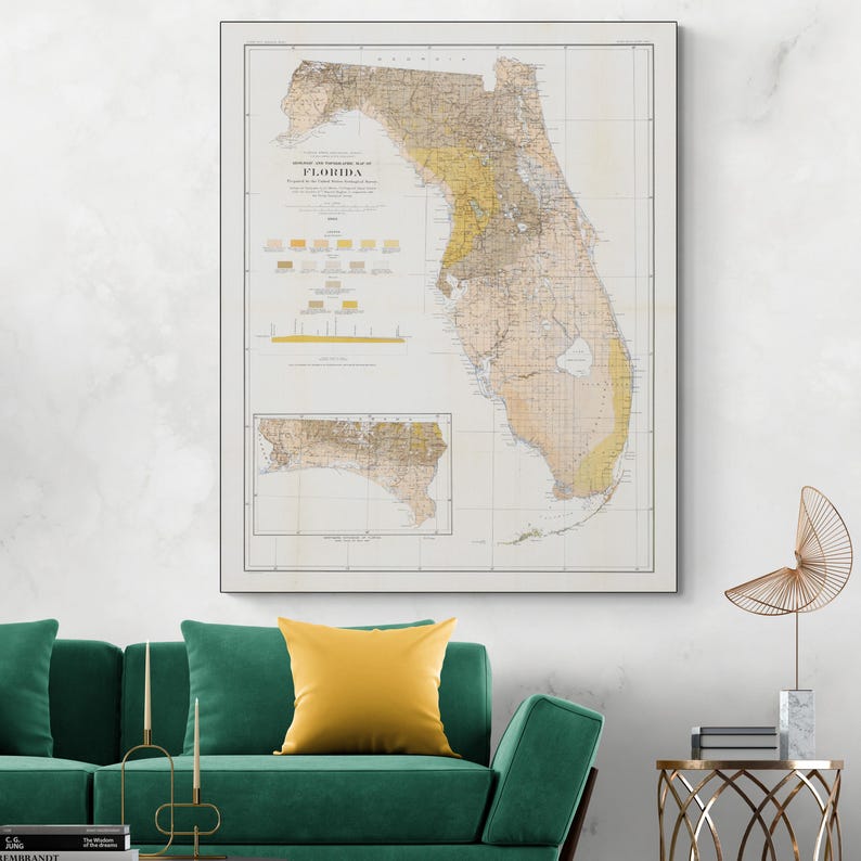 1909 Geological Map of Florida - Il 794xN.7032360772 Phf6
