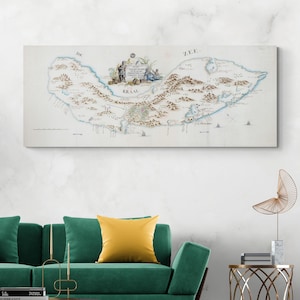 1783 Carte de Curaçao Caraïbes Géographie Antilles néerlandaises Curaçaoan Cartographie Histoire Décor Fine Art Print
