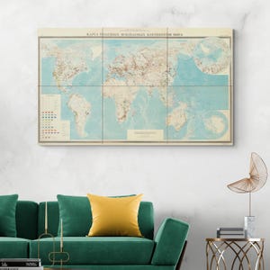 1970 Sovjet mineralogische mijnbouwkaart van de wereld geologische geografie aardwetenschappen decor Fine Art Print