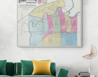 1871 Karte von Fort Wayne, Indiana - Historischer Ort des ersten Pro-Baseballspiels auf dem Kekionga Gelände, für urbanes Wachstum und amerikanisches Sportvermächtnis