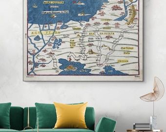 1581 Map of the Israelite Exodus – Depicting Moses’ Journey from Egypt to the Promised Land in Biblical History