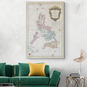 1752 Seekarte der Philippinen Philippinische Inseln Geschichte Philippinische Kartographie Dekor Fine Art Print