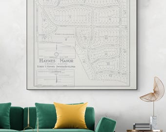 1925 Karte von Haynes Manor - Historischem Viertel Buckhead Atlanta mit Darstellung der Entwicklung des frühen 20