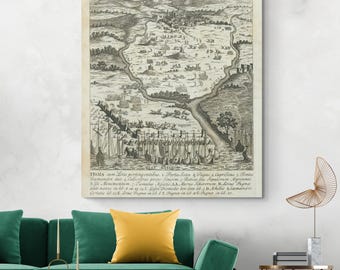 Map of Ancient Troy as Described in the Iliad of Homer – Classical Greek Literary History Showing Legendary City Layout & Trojan War Sites